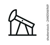 Oil production isolated icon, oil industry vector symbol with editable stroke