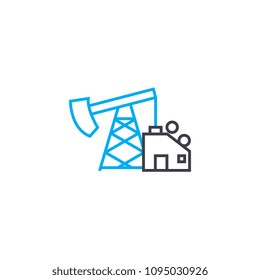 Oil production linear icon concept. Oil production line vector sign, symbol, illustration.