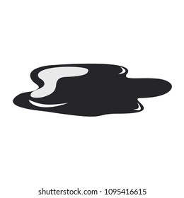 Oil puddle icon isolated on white background. Oil puddle for web site, backdrop and logo template. Flat icon for poster, placard and banner. Creative art concept, vector illustration, eps 10