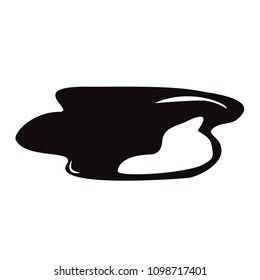 Oil puddle icon isolated on white background. Oil puddle for web site, backdrop and logo template. Flat icon for poster, placard and banner. Creative art concept, vector illustration, eps 10