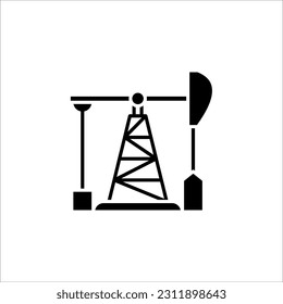 Oil Pump in black flat design for website, mobile applicaton, presentation, infographic on white background. vector illustration