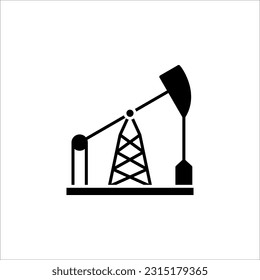 Oil Pump in black flat design for website, mobile applicaton, presentation, infographic on white background. vector illustration