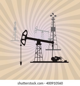 Oil pump design, vector illustration