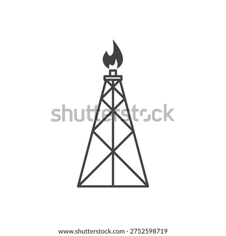 Oil pump oil drilling icon flat design