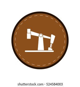 oil pump drilling petroleum industry brown circle