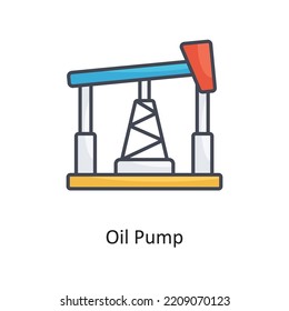 Oil Pump Filled OutlineVector Icon Design illustration on White background. EPS 10 File