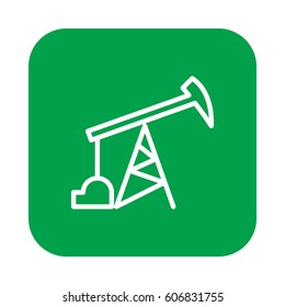 Oil pump flat line icon, linear vector sign on colorful rounded square button isolated on white. Symbol, logo illustration. Flat design, pixel perfect