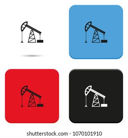 Oil pump flat vector icon.