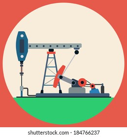 Oil pump flat vector illustration
