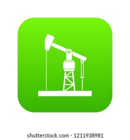 Oil pump icon digital green for any design isolated on white vector illustration