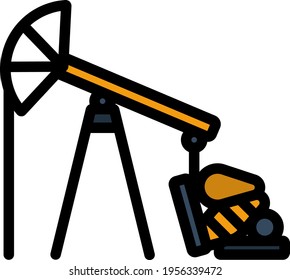 Icono de la bomba de aceite. Contorno de negrita editable con diseño de relleno de color. Ilustración vectorial.