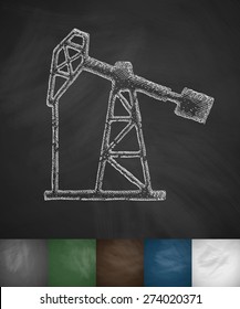 oil pump icon. Hand drawn vector illustration. Chalkboard Design