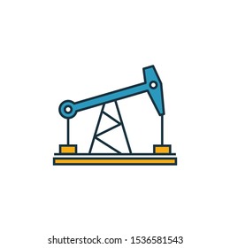 Oil Pump icon set. Four elements in diferent styles from power and energy icons collection. Creative oil pump icons filled, outline, colored and flat symbols.