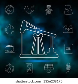 Oil Pump icon. Simple thin line, outline vector element of Energy icons set for UI and UX, website or mobile application