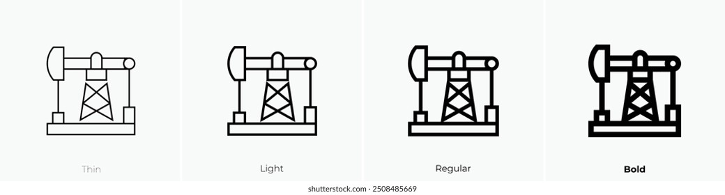 oil pump icon. Thin, Light Regular And Bold style design isolated on white background