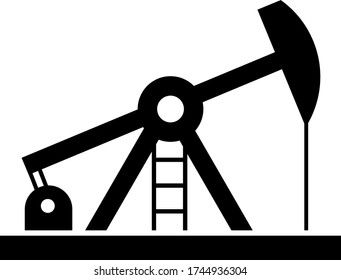 Oil pump industrial black icon on white background