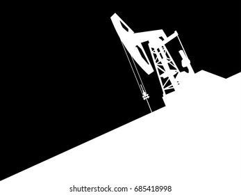 Oil pump inversion vector silhouette