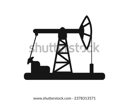 Oil pump isolated on white, vector illustration