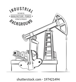 Oil pump isolated over white. Vector illustration.