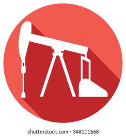 oil pump jack flat icon 
