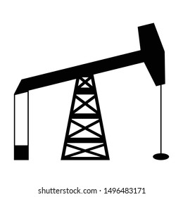 oil pump or pump jack icon black and isolated vector illustration