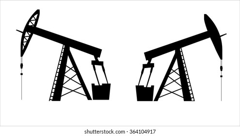 oil pump jack icon in black silhouette