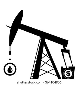 oil pump jack icon in black silhouette