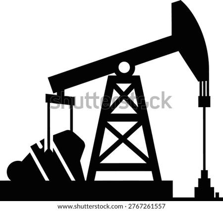 Oil pump jack icon for energy and industry