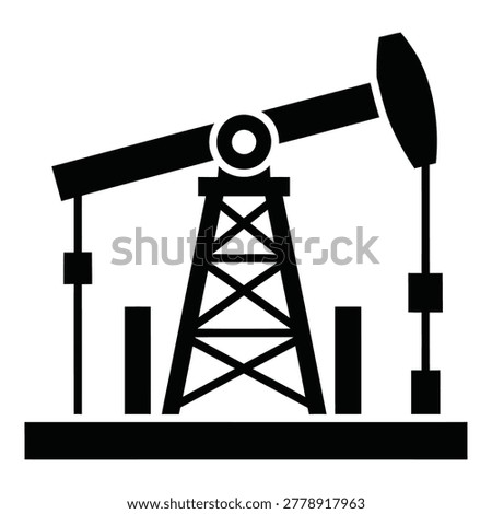 Oil pump jack icon for energy and industry concepts oil rig symbol icon
