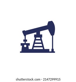 Oil pump jack icon on white