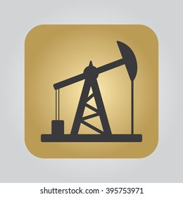 Oil pump jack icon, Oil pump symbol, Oil Rig Icon
