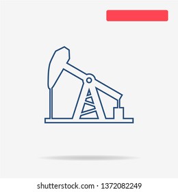 Oil pump jack icon. Vector concept illustration for design.