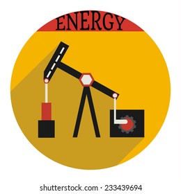 Oil pump jack icon. Vector illustration