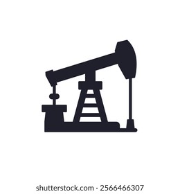 Oil pump jack icon, vector pictogram on white
