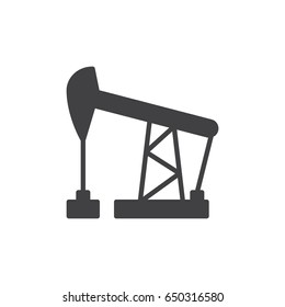 Oil pump jack icon vector, filled flat sign, solid pictogram isolated on white. Symbol, logo illustration. Pixel perfect