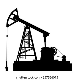 Oil pump jack. Oil industry equipment. Vector illustration.