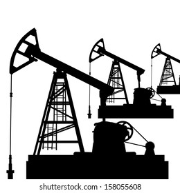 Oil pump jack. Oil industry equipment. Vector illustration.