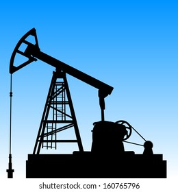 Oil pump jack. Oil industry equipment. Vector illustration.