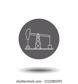Oil pump jack line icon, outline vector sign, linear style pictogram isolated on white. Symbol, logo illustration.
