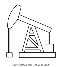 Oil pump jack in operation at an industrial site during the day