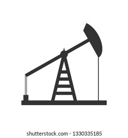 Oil Pump Jack or Petrol Pumpjack Flat Vector Icon for Gasoline Apps and Website.