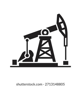 Bomba de óleo jack rig icon symbol vetor sólido glifo design elemento perfuração indústria extração petróleo combustível campo de energia máquina recurso fóssil