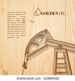 Oil pump jack silhouette design. Vector illustration.