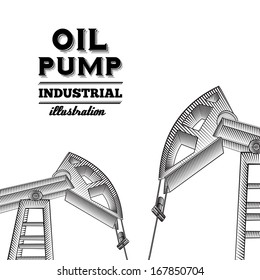 Oil pump jack silhouette design. Vector illustration.