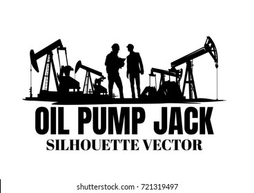 Oil pump jack silhouette isolated on white background,Vector illustration.