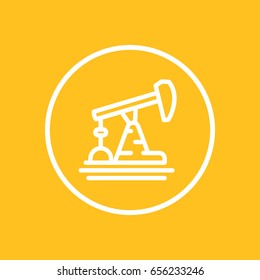 Oil pump line icon in circle