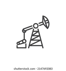 Icono de la línea de la bomba de aceite. signo de estilo lineal para concepto móvil y diseño web. Icono del vector de contorno de desborde de aceite. Símbolo, ilustración del logotipo. Gráficos vectoriales