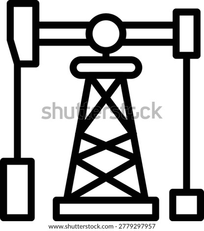 Oil Pump Line Icon and Vector