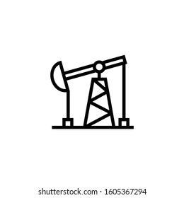 Oil Pump in outline style on white background  vector illustration for website, mobile applicaton, presentation, infographic. Graphic design element