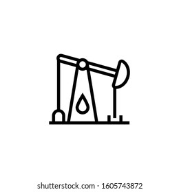 Oil Pump in outline style on white background  vector illustration for website, mobile applicaton, presentation, infographic. Graphic design element